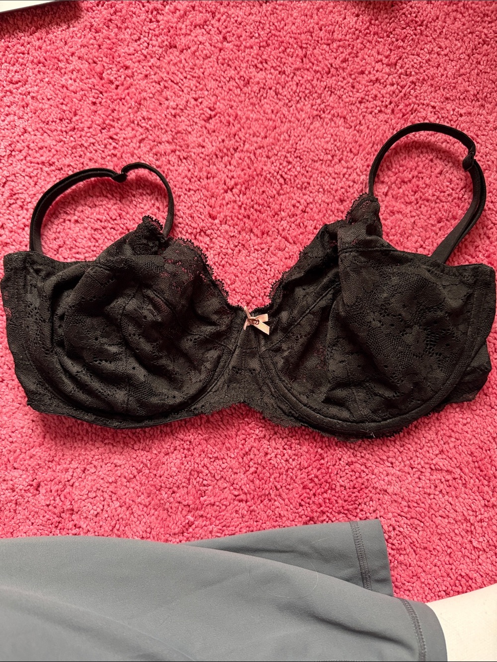 Victorias Secret Body by Victoria black Lace Unlined Demi Underwire Bra